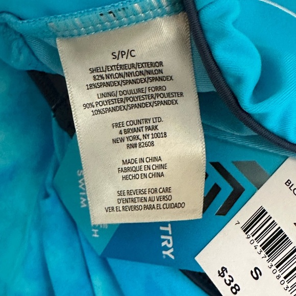 Women’s Free Country Small Tankini Padded Cup Swim Swimwear Tank Top Blouson NWT - Picture 11 of 11